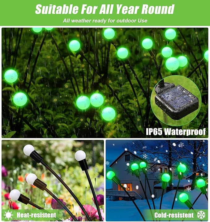 4-Pack Solar Pathway Lights, Waterproof LED Garden Lights