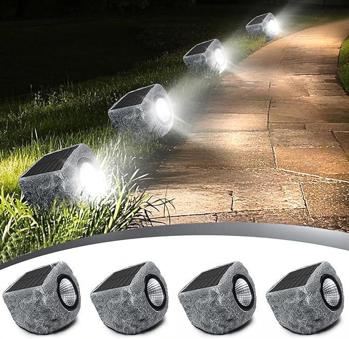 Solar Landscape Spotlights 4-Pack, LED