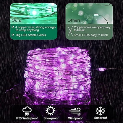 OMIKA 2 Pack LED Fairy Lights 33FT 100 LEDs Battery Operated String Light, Waterproof Multi Color Changing Fairy Lights with Remote for Indoor Outdoor Patio Wedding Party Xmas Bedroom Decoration