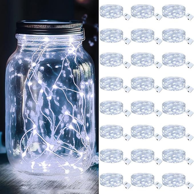 24-Pack Christmas Twinkle Lights, Waterproof for Patio