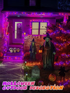 2-Pack 200 LED Halloween Twinkle Lights, 66ft Waterproof for Patio