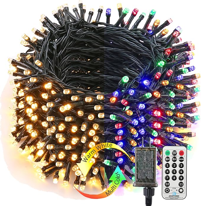 800 LED Christmas Twinkle Lights, 279ft Waterproof for Patio