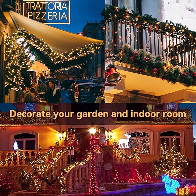 33ft Christmas LED String Lights, Waterproof Timer Lights