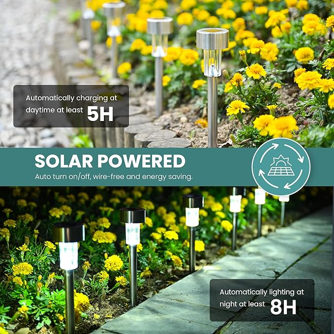 Solar Pathway Lights 24-Pack, Driveway LED