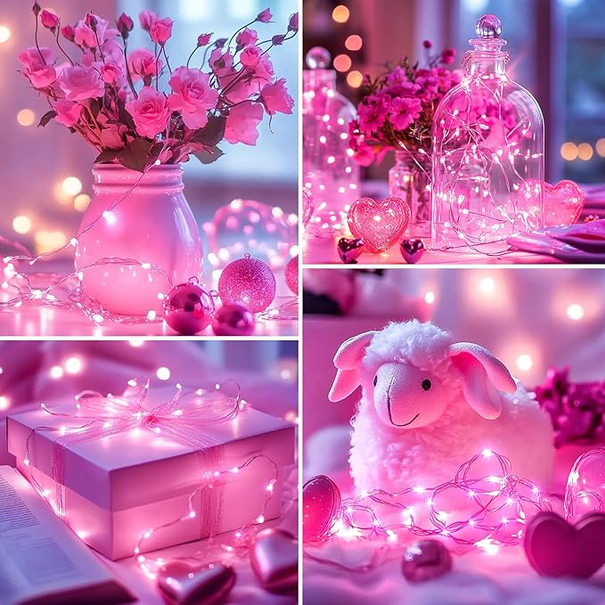 5-Pack Christmas LED String Lights, Waterproof Timer Lights