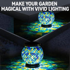 Mosaic Solar Hanging Lanterns, Metal Garden Decor