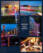 RGB Solar Fence Post Caps 4-Pack, Fence LED