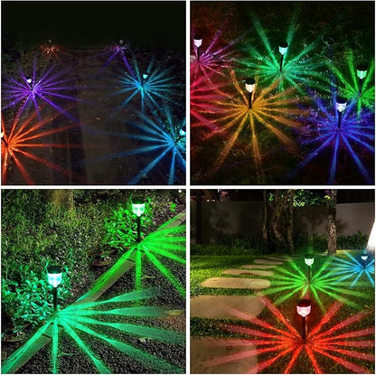 SMY Lighting Solar Outdoor Path Lights, Color Changing Waterproof IP65 Auto On/Off Solar Landscape Pathway LED Lights for Back Yard and Walkway Decorative