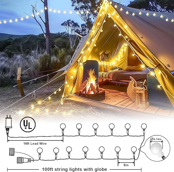 Christmas Yard String Lights, 100ft 200 LED Waterproof