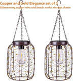 2-Pack Garden Solar Lanterns, Waterproof LED Patio Lights
