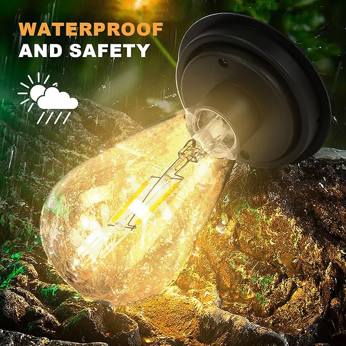 2-Pack Garden Solar Lanterns, Waterproof LED Patio Lights