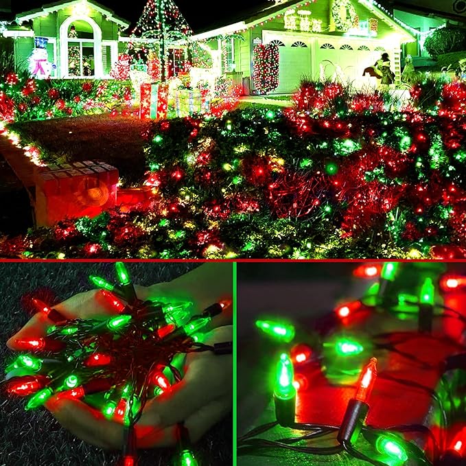 2-Pack Christmas String Lights, 17ft 50 LED Waterproof Twinkle Lights
