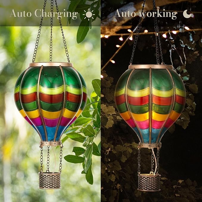 Garden Solar Hanging Lanterns, Rustic Outdoor Decor