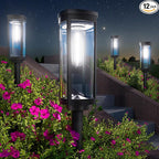12-Pack Solar Pathway Lights, IP65 Waterproof LED Garden Lights