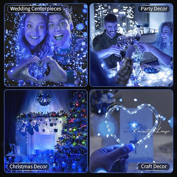 20-Pack 7ft Christmas LED String Lights, Waterproof Timer Lights