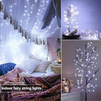 2-Pack 16ft Christmas LED String Lights, Waterproof Timer Lights
