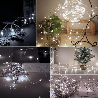 6-Pack 20 LED Christmas Twinkle Lights, 7ft Waterproof for Backyard