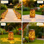 Solar Sunflower Lanterns 2-Pack, Porch Hanging LED Decor