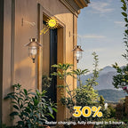 Solar Courtyard Lanterns 2-Pack, Porch Hanging LED Decor