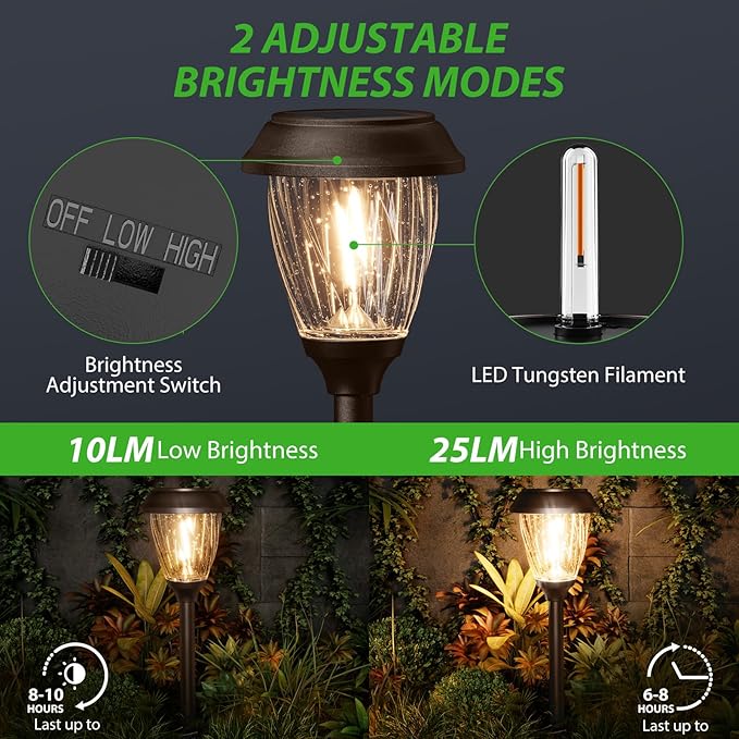 Solar Pathway Lights, IP65 Waterproof LED Yard Lights