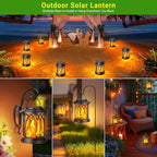 Solar Courtyard Lanterns 6-Pack, Yard Hanging LED Decor