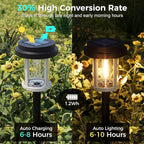 Black Solar Pathway Lights, Yard LED