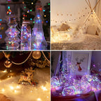 Christmas Patio String Lights 4-Pack, 80ft 240 LED Waterproof