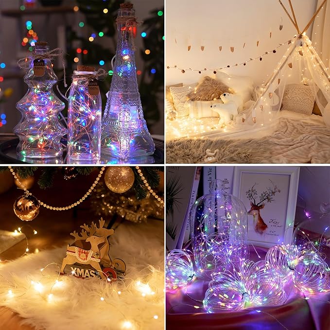 Christmas Patio String Lights 4-Pack, 80ft 240 LED Waterproof