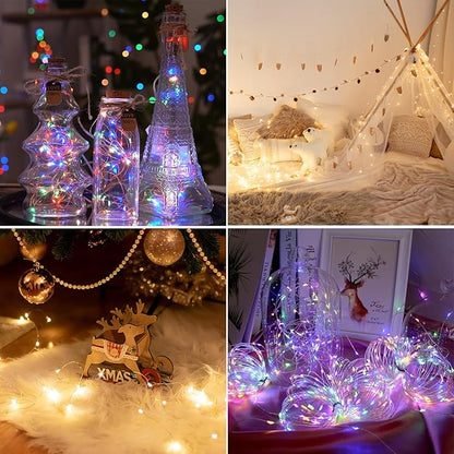 Christmas Patio String Lights 4-Pack, 80ft 240 LED Waterproof