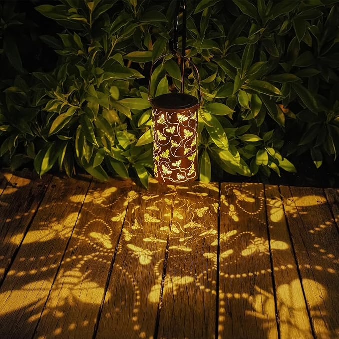Decorative Backyard Solar Lanterns for Porch, Waterproof LED
