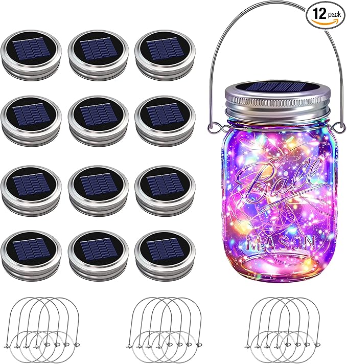 12-Pack Multicolor Backyard String Lights, Weatherproof LED