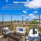 2-Pack 5ft Outdoor String Light Poles, Metal Stands