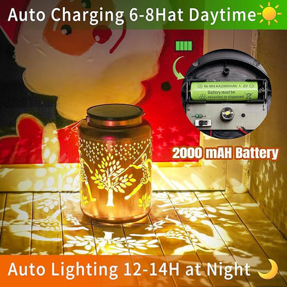 Ape Men Solar Lanterns Outdoor Waterproof, 14.6'' Large Lamps, Upgraded 2000mAH Battery, Metal Christmas Gift, Birthday Gifts for Women Mom Grandma, Garden Yard Patio Lawn Pathway Decor