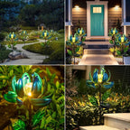 Blue Solar Path Lights, Outdoor Yard LED