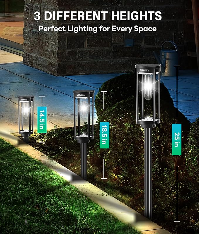 Cool White Solar Pathway Lights 8-Pack, Garden LED