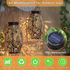 Owl Solar Hanging Lanterns 2-Pack, Metal Backyard Decor