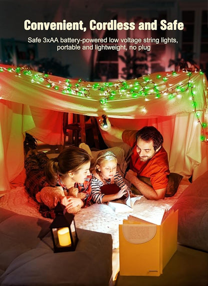 Christmas String Lights, 8ft 20 LED Waterproof Twinkle Lights