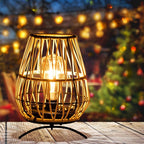 Courtyard Solar Lantern Set, Rustic Yard Lighting