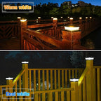 6-Pack Upgraded Solar Post Cap Lights for Deck, LED