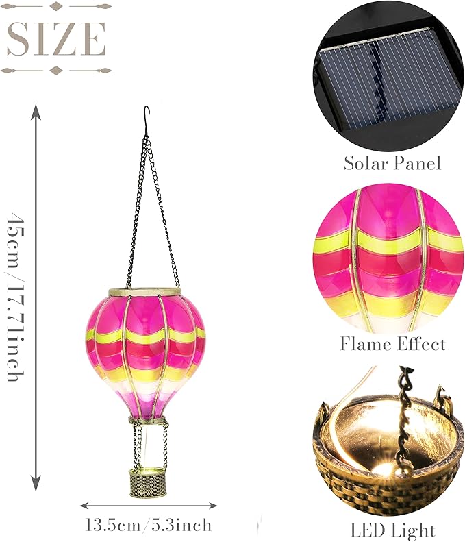 Courtyard Solar Hanging Lanterns, Metal Backyard Decor