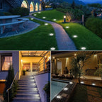 Solar Flat Disk Lights 16-Pack, Waterproof Walkway