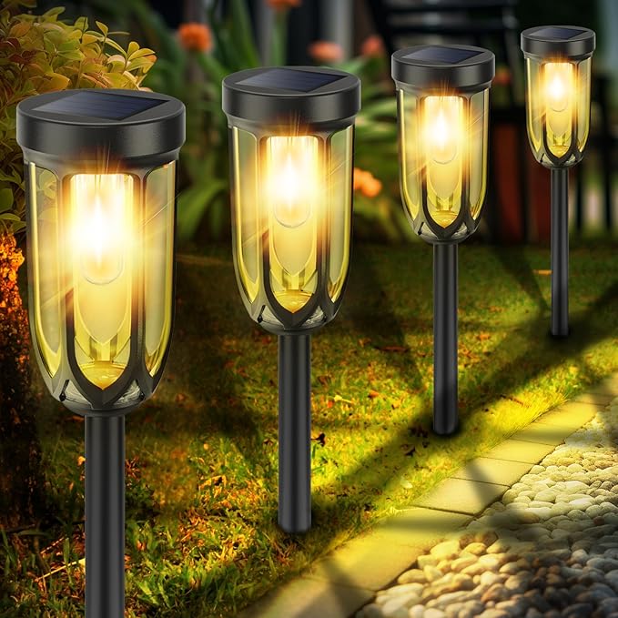 8-Pack Solar Path Lights, Outdoor Yard LED