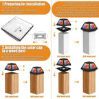 Upgraded Solar Post Cap Lights for Fence, LED