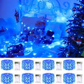 8-Pack 50 LED Christmas Twinkle Lights, Waterproof for Porch