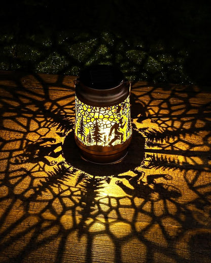 Bigfoot Gifts Solar Lantern - Metal Hanging Lights Outdoor Sasquatch Yard Decor Waterproof Led Lighting for Garden Patio Lawn Backyard Balcony Party Birthday Gift for Women Mom Grandma