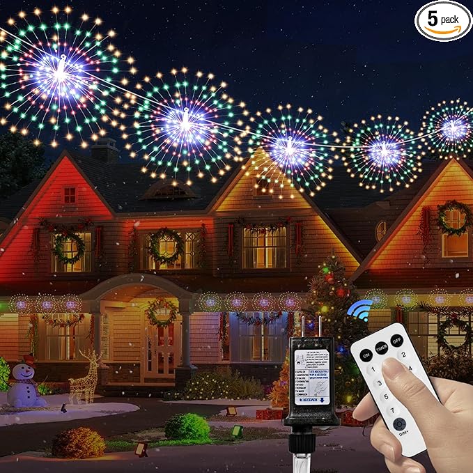 5-Pack Firework Starburst String Lights, 1000 LED Party