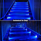 12-Pack Blue Fence Solar Lights, Waterproof LED