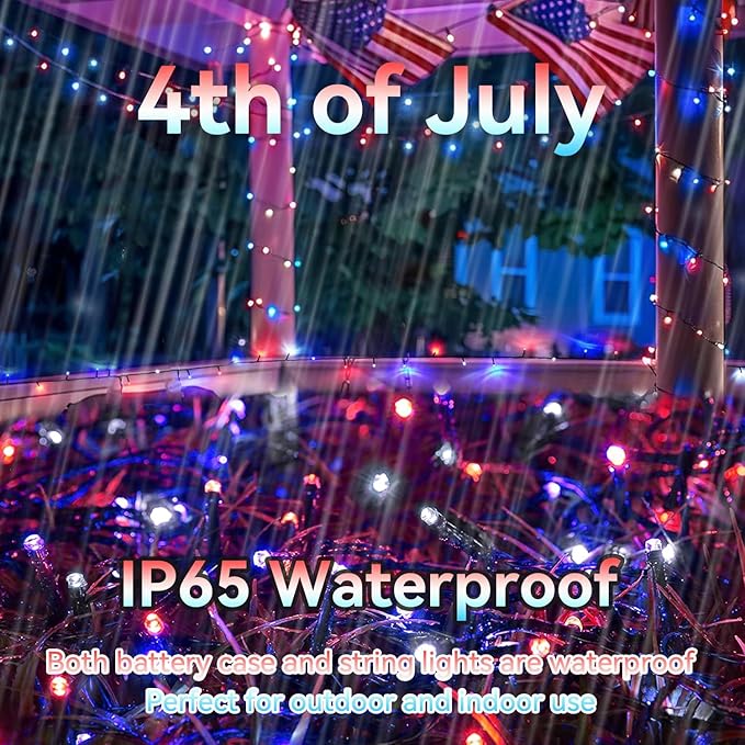 Christmas Patio String Lights, 33ft 100 LED Waterproof