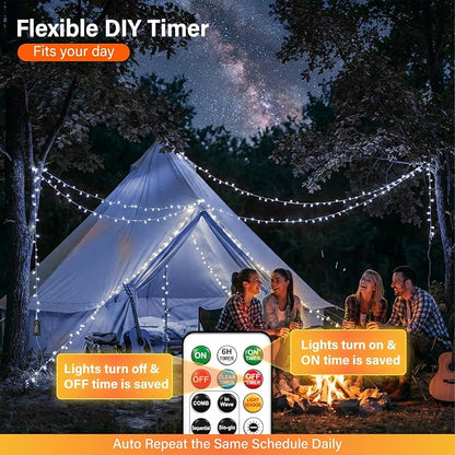 Christmas Fairy Lights, 66ft 200 LED Battery Twinkle Lights