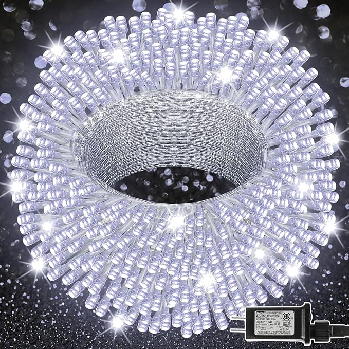 300 LED Christmas Twinkle Lights, 5ft Waterproof for Porch